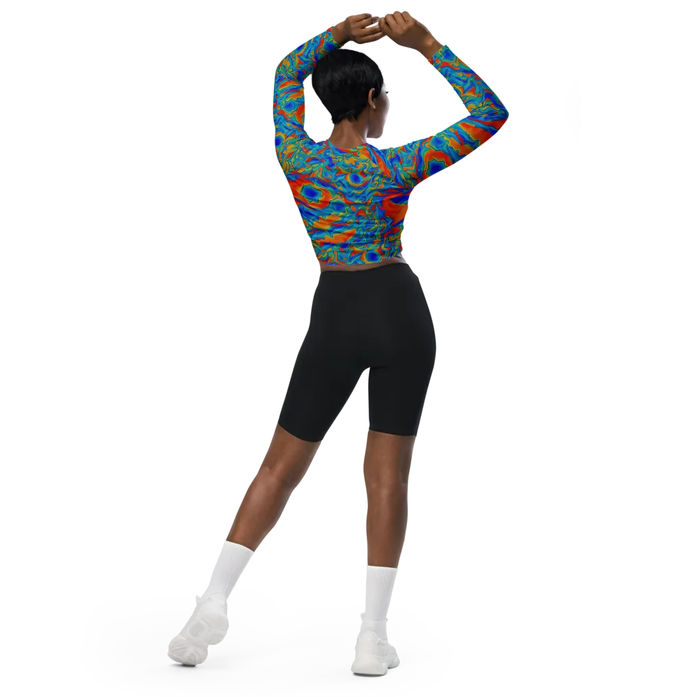 Liquid Voltage on Long Sleeve Crop Top — Back