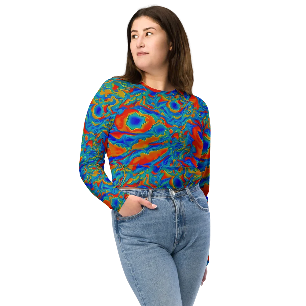 Liquid Voltage on Long Sleeve Crop Top — Front