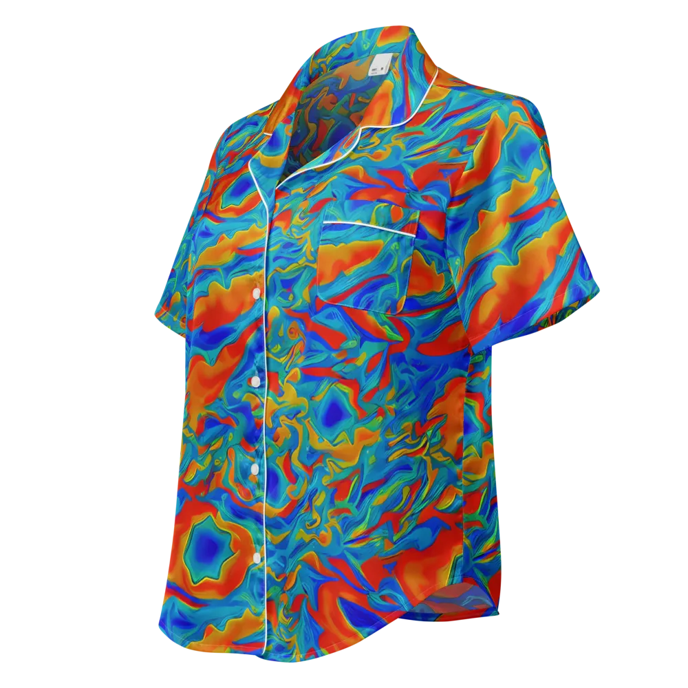 Liquid Voltage on Women's Short Sleeve Pajama Top — Left Front