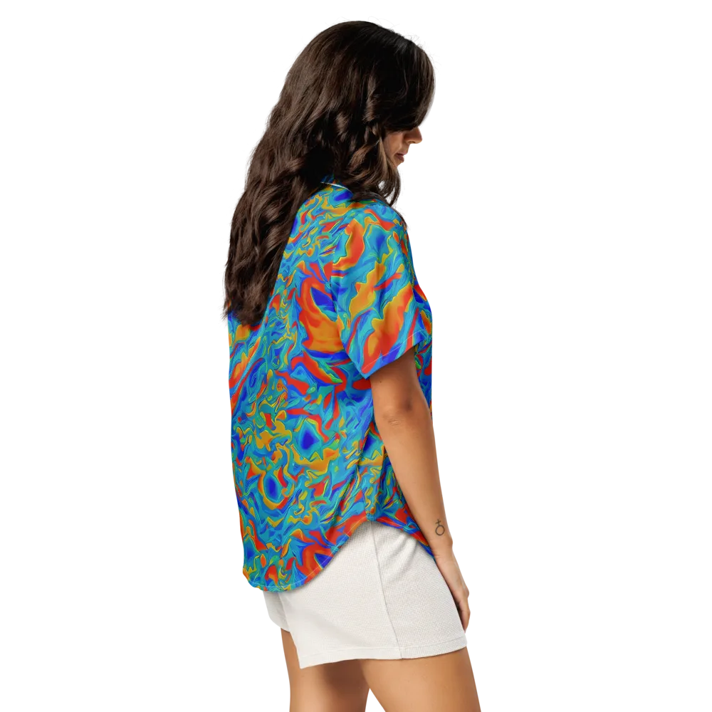 Liquid Voltage on Women's Short Sleeve Pajama Top — Right Back