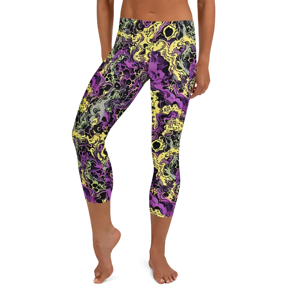 Violet Fossil on Capri Leggings — Front
