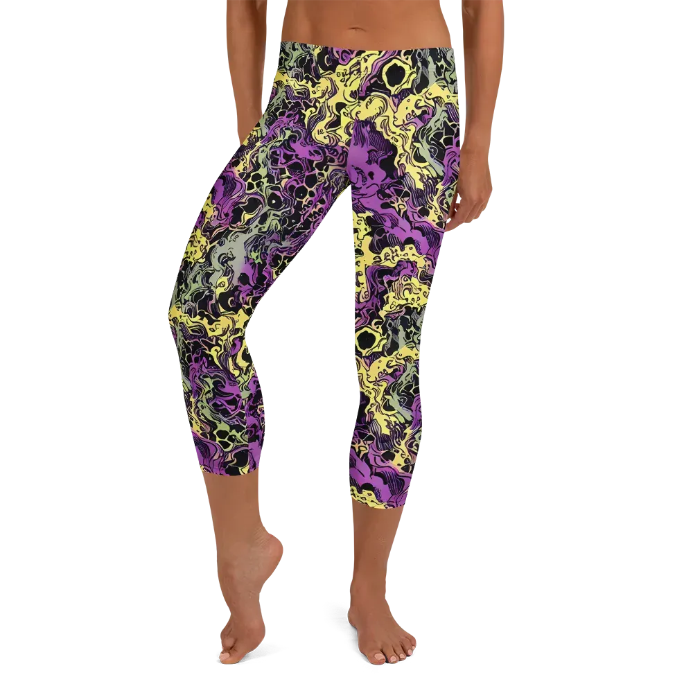 Violet Fossil on Capri Leggings — Front