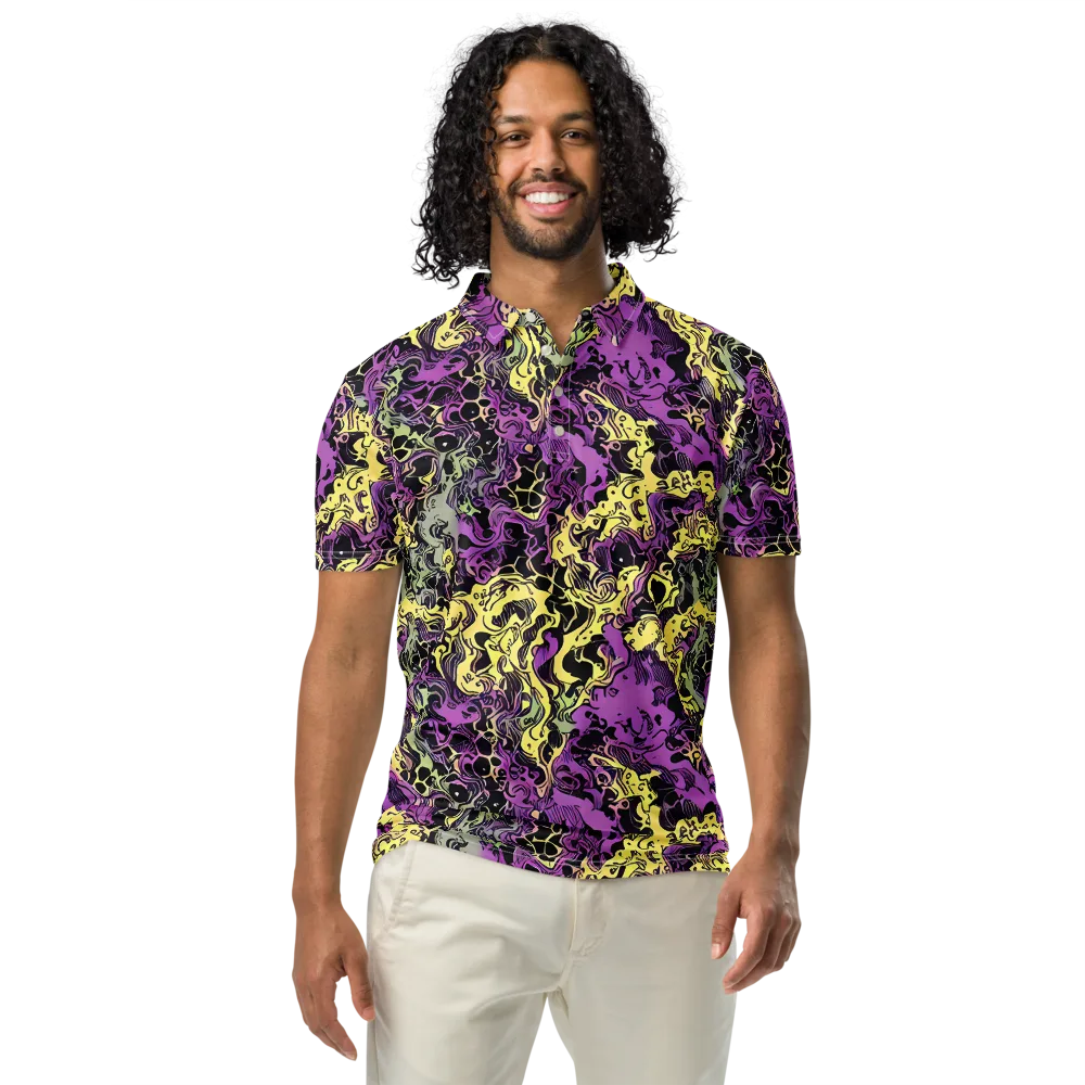 Violet Fossil on Men's Slim Fit Polo Shirt — Front