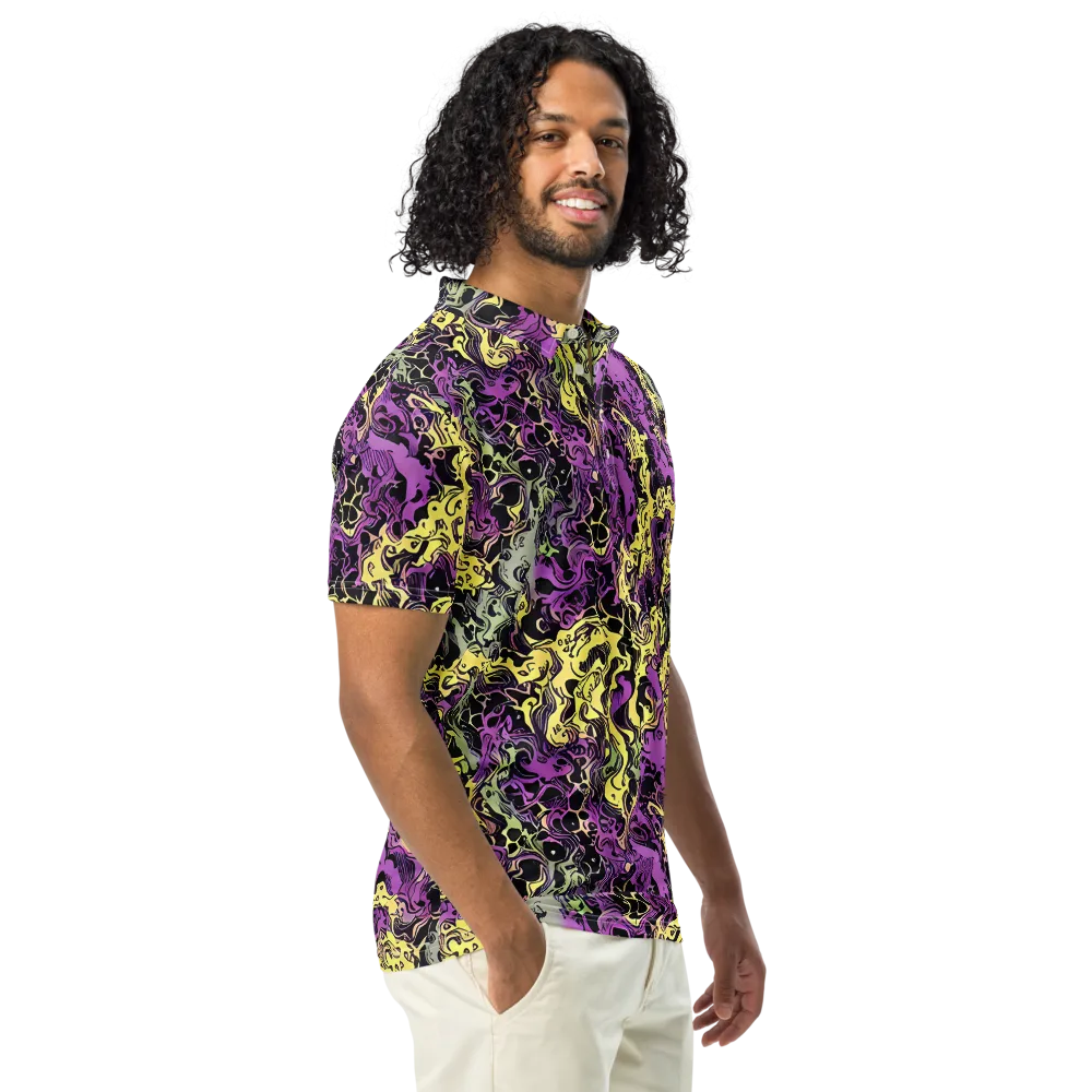 Violet Fossil on Men's Slim Fit Polo Shirt — Right Front