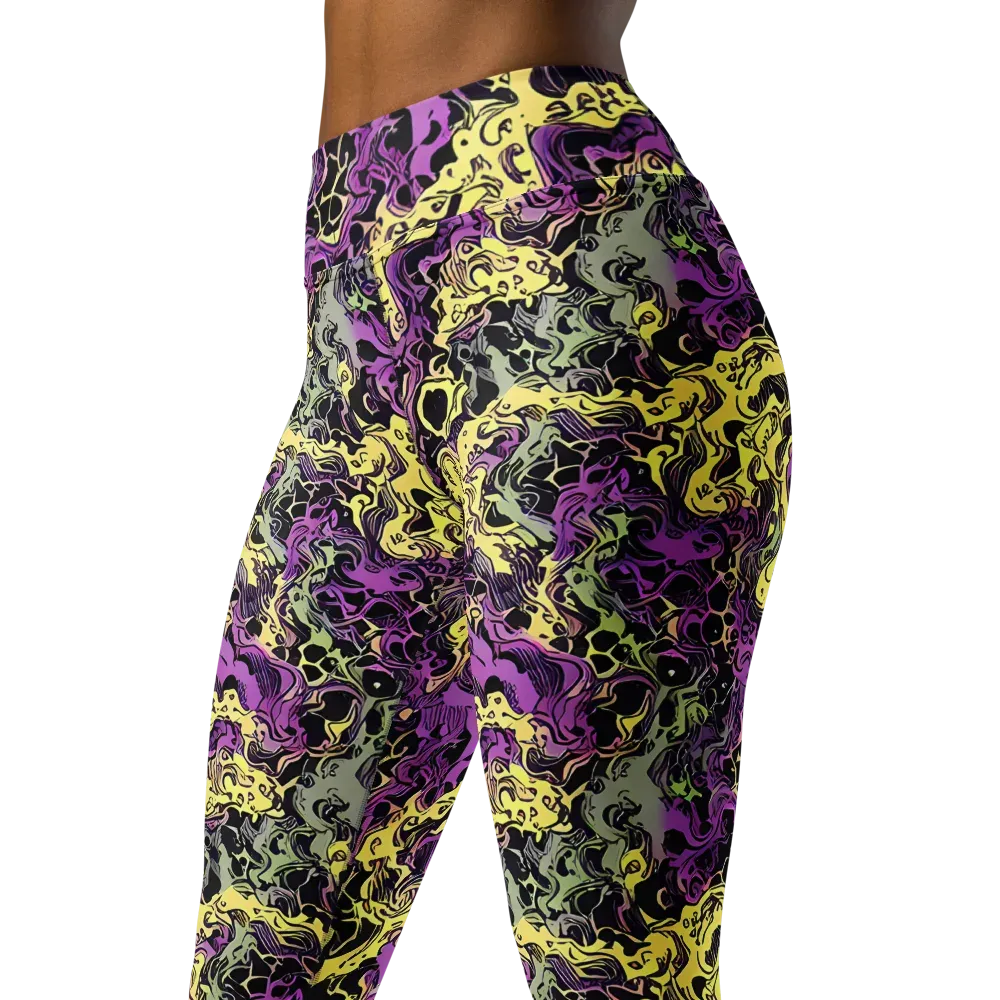 Violet Fossil on Yoga Leggings — Left Front