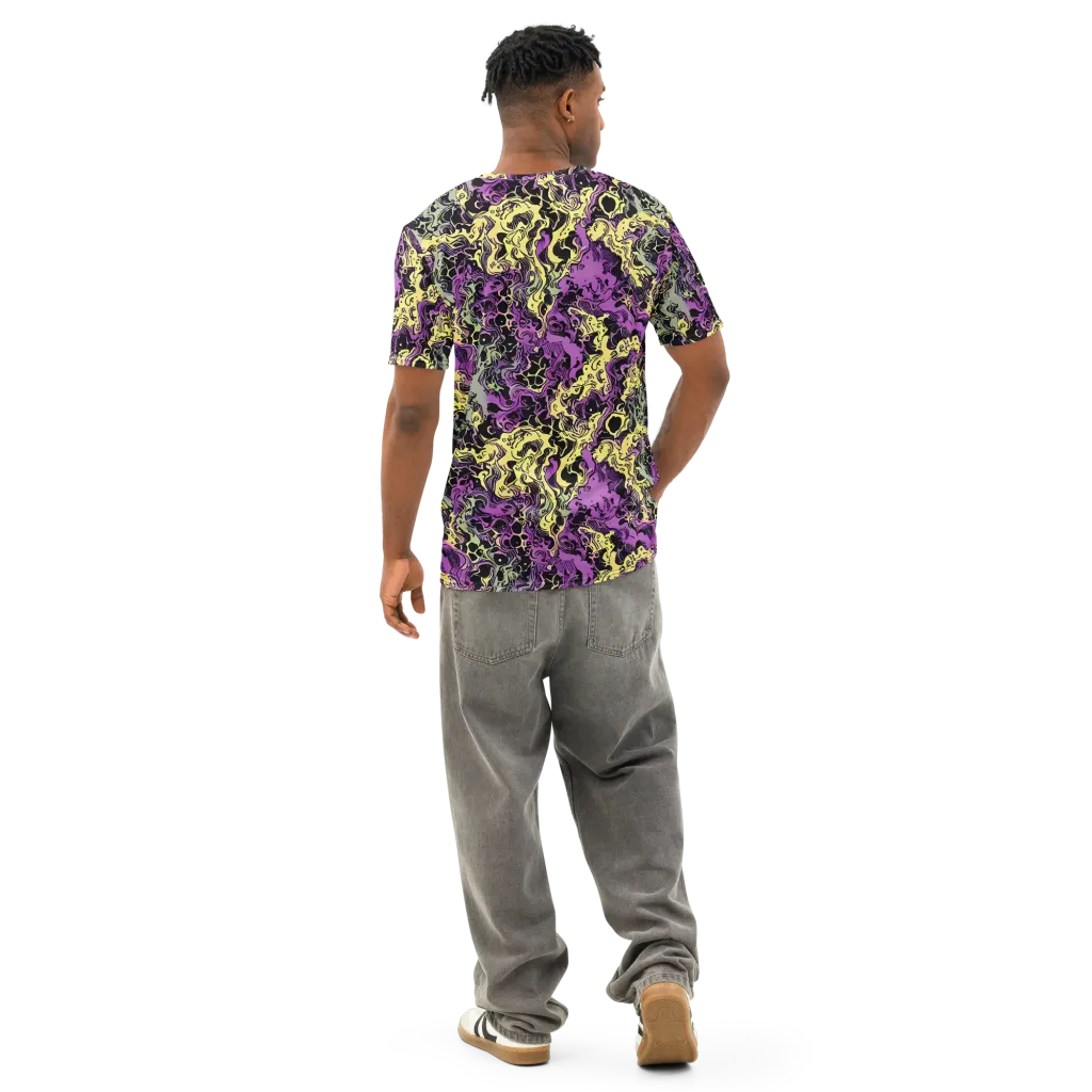Violet Fossil on Men's Cotton Crew Neck T-Shirt — Back