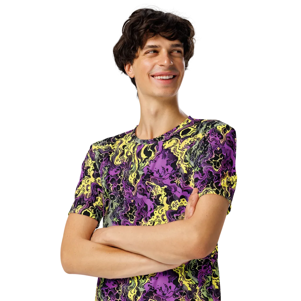 Violet Fossil on Men's Crew Neck T-Shirt — Left Front