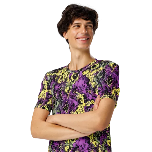 Violet Fossil on a Men's Crew Neck T-Shirt