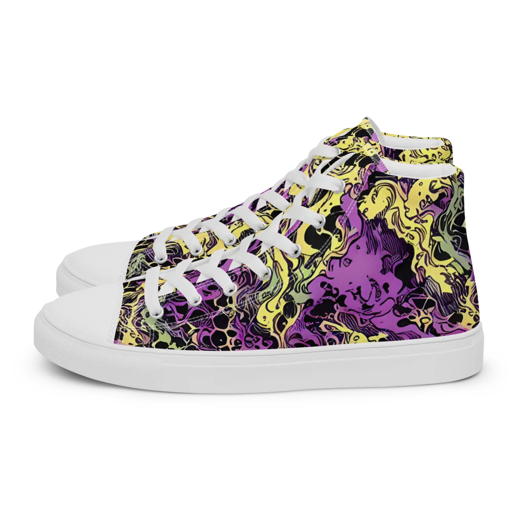 Violet Fossil on Men's High Top Canvas Shoes — Left