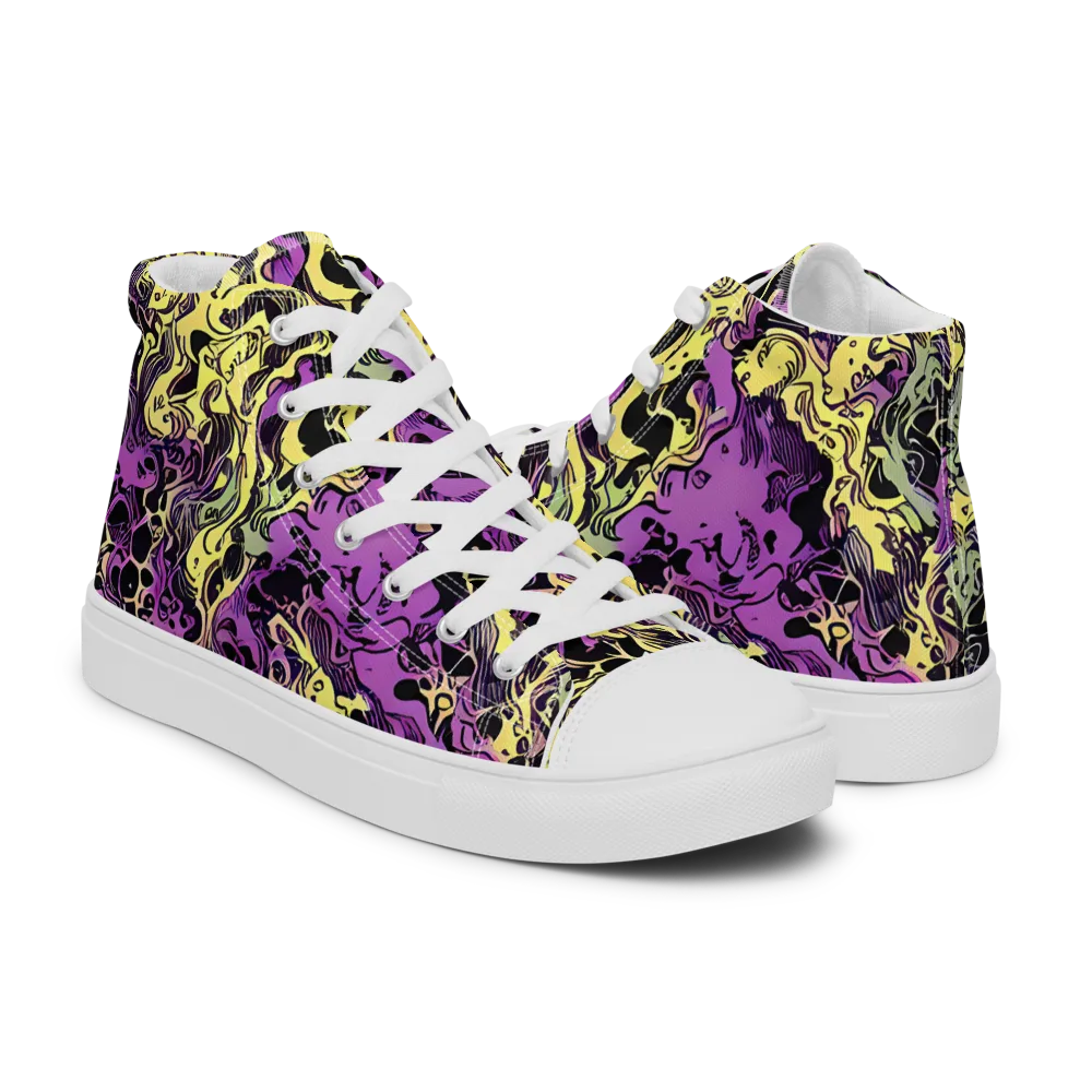 Violet Fossil on Men's High Top Canvas Shoes — Right