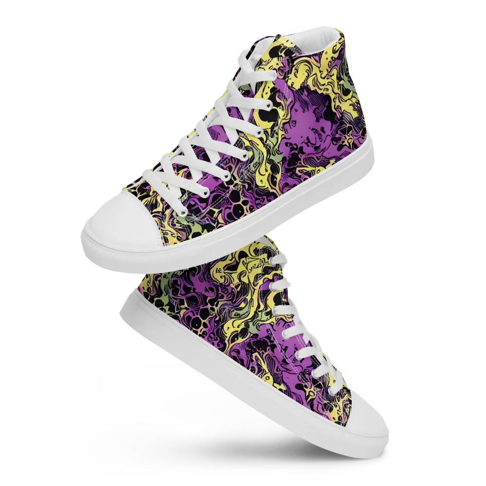 Violet Fossil on Men's High Top Canvas Shoes — Front