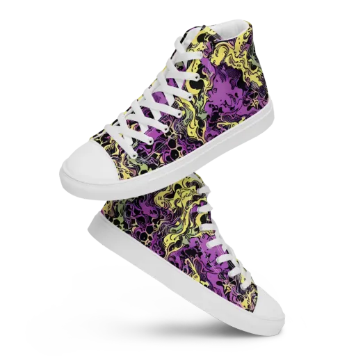 Violet Fossil on a Men's High Top Canvas Shoes