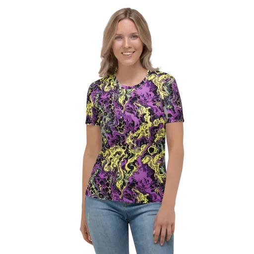 Violet Fossil on a Women's Crew Neck T-Shirt