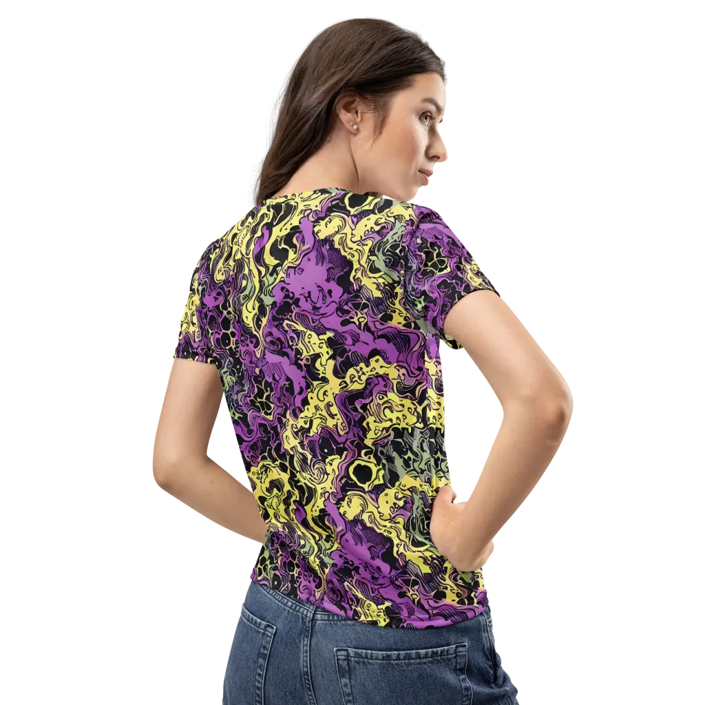 Violet Fossil on Women's Crew Neck T-Shirt — Back