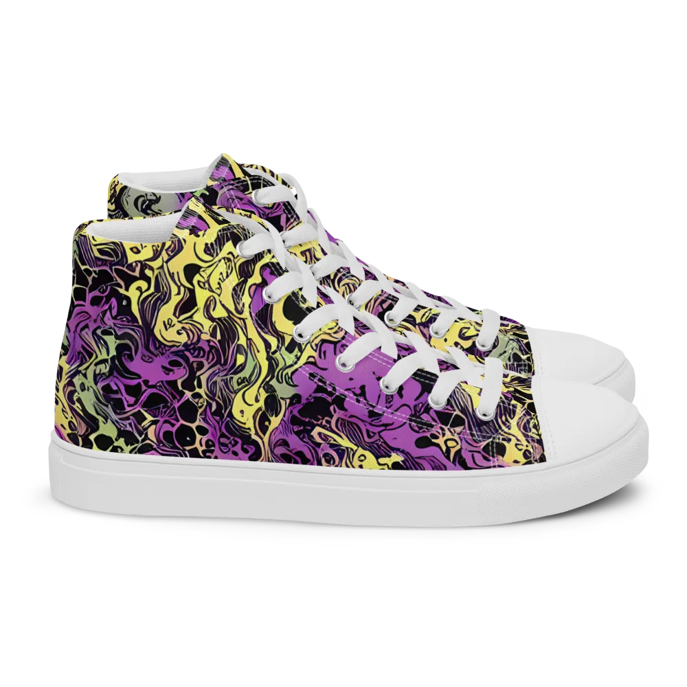 Violet Fossil on Women's High Top Canvas Shoes — Right
