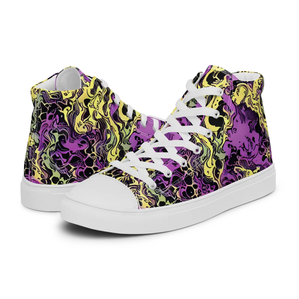 Violet Fossil on Women's High Top Canvas Shoes — Left