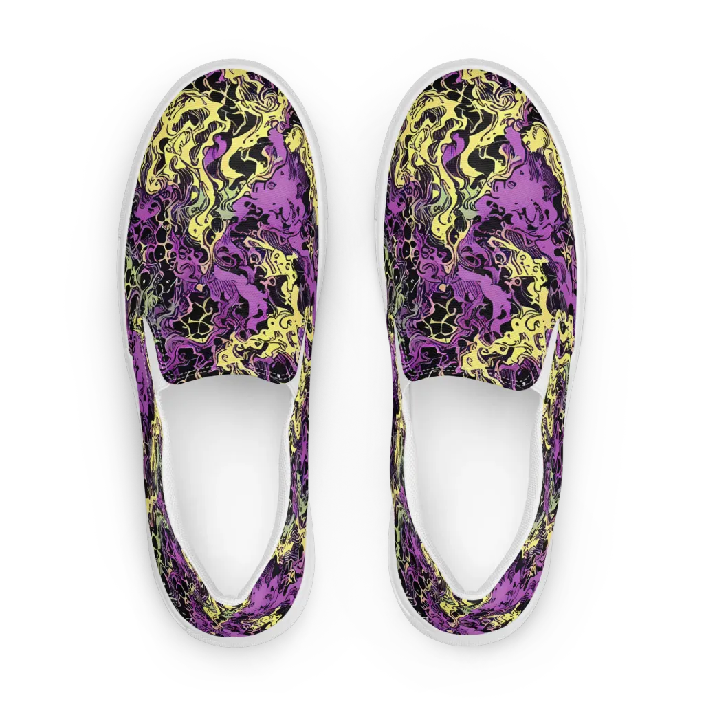 Violet Fossil on Men's Slip-On Canvas Shoes — Front