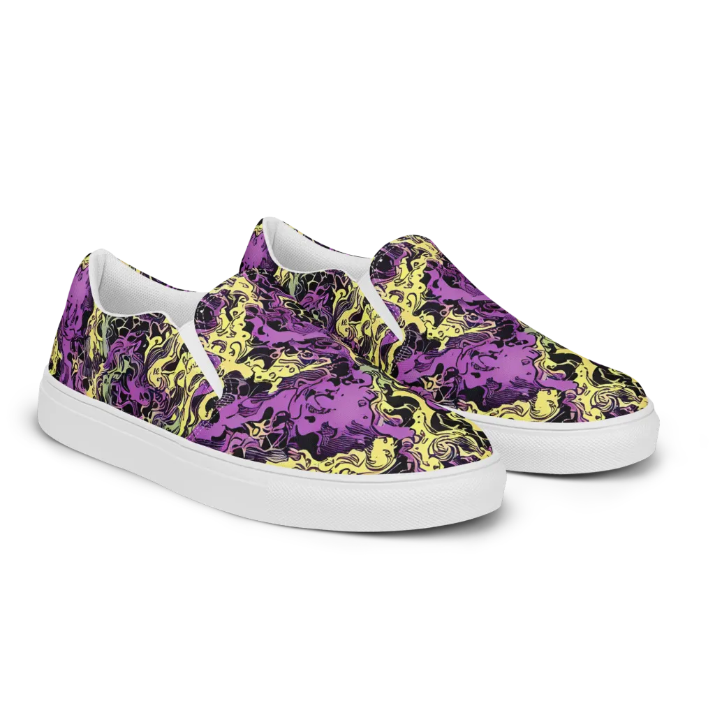 Violet Fossil on Men's Slip-On Canvas Shoes — Right Front