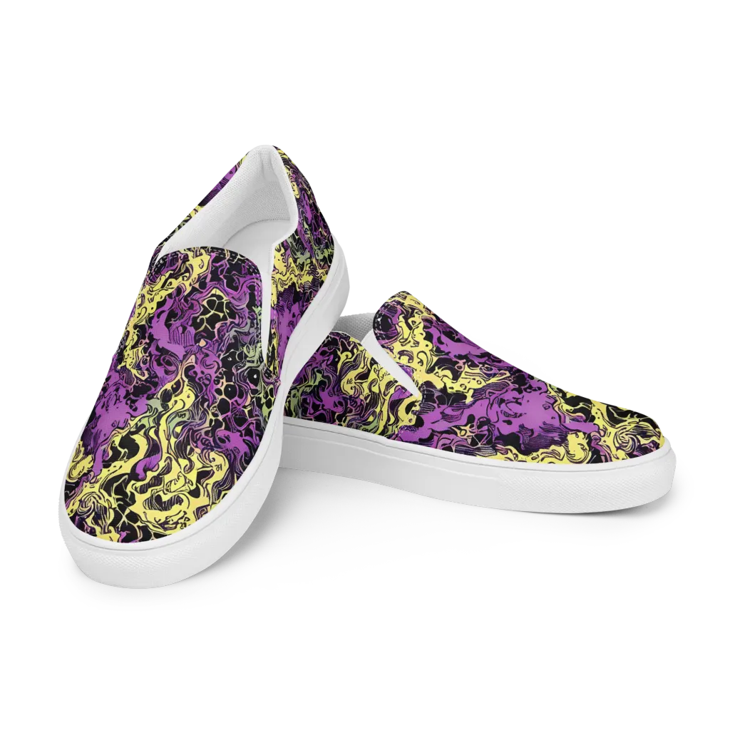 Violet Fossil on Men's Slip-On Canvas Shoes — Left Front