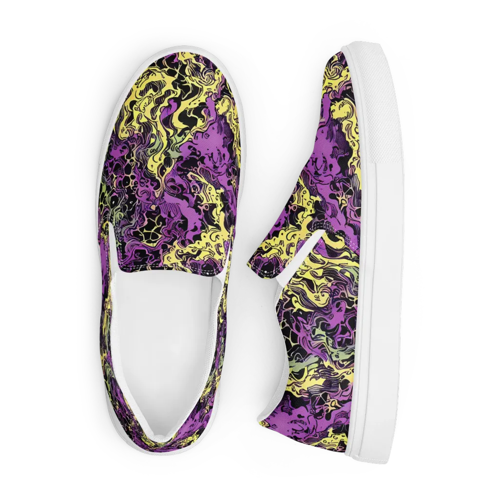 Violet Fossil on Men's Slip-On Canvas Shoes — Front