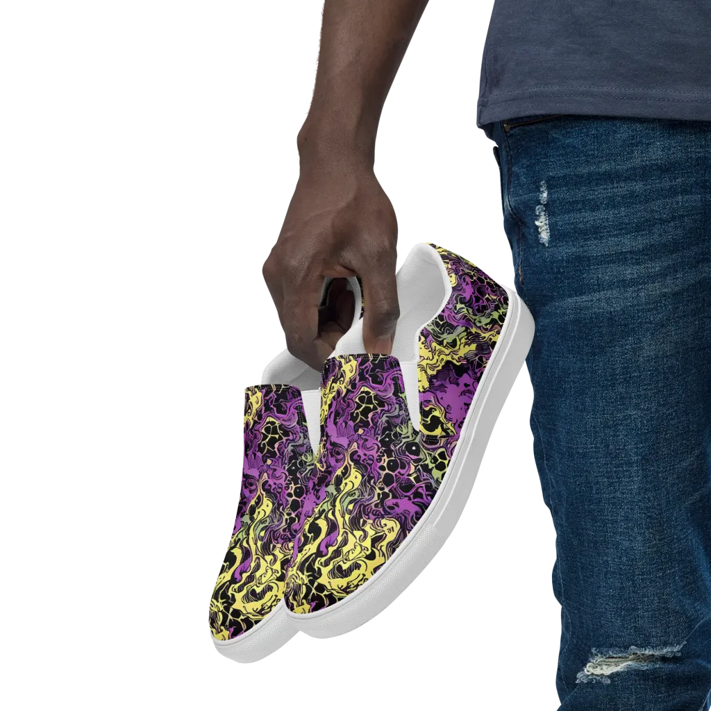 Violet Fossil on Men's Slip-On Canvas Shoes — Left Front