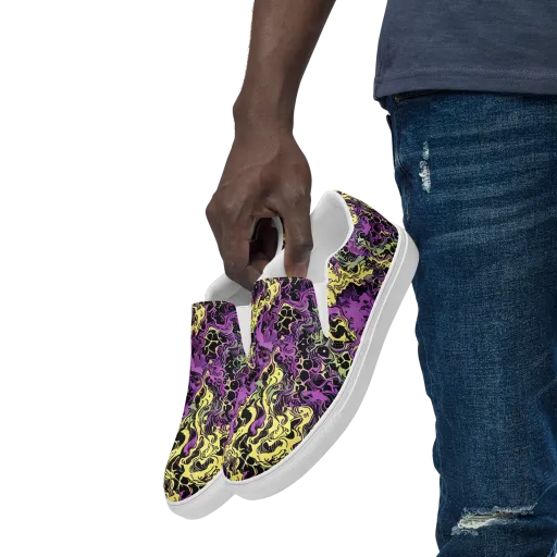Violet Fossil on a Men's Slip-On Canvas Shoes