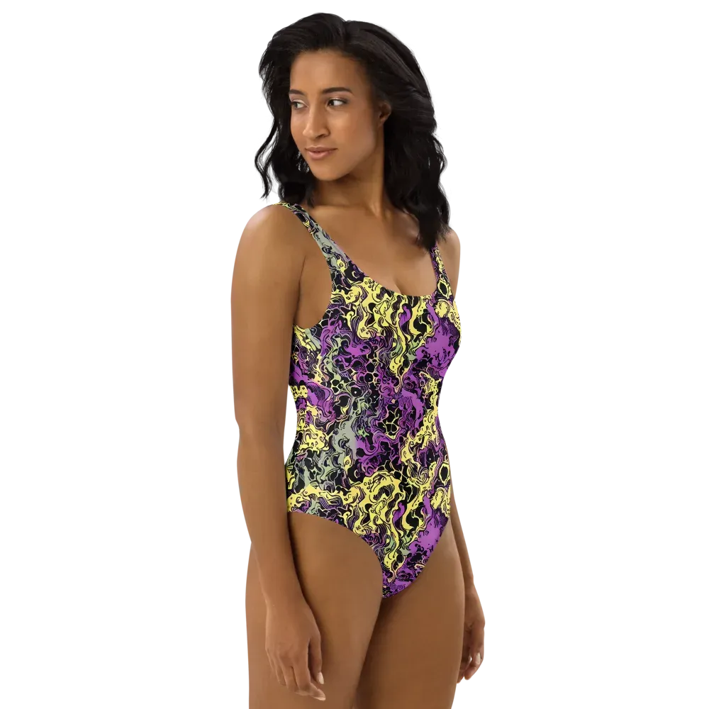 Violet Fossil on One-Piece Swimsuit — Right