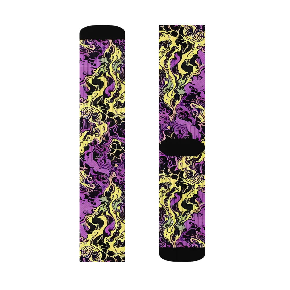 Violet Fossil on Socks — Right Sock