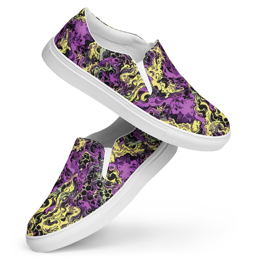Violet Fossil on Women's Slip-On Canvas Shoes — Front