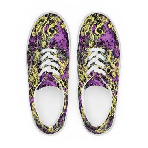 Violet Fossil on a Men's Lace-Up Canvas Shoes