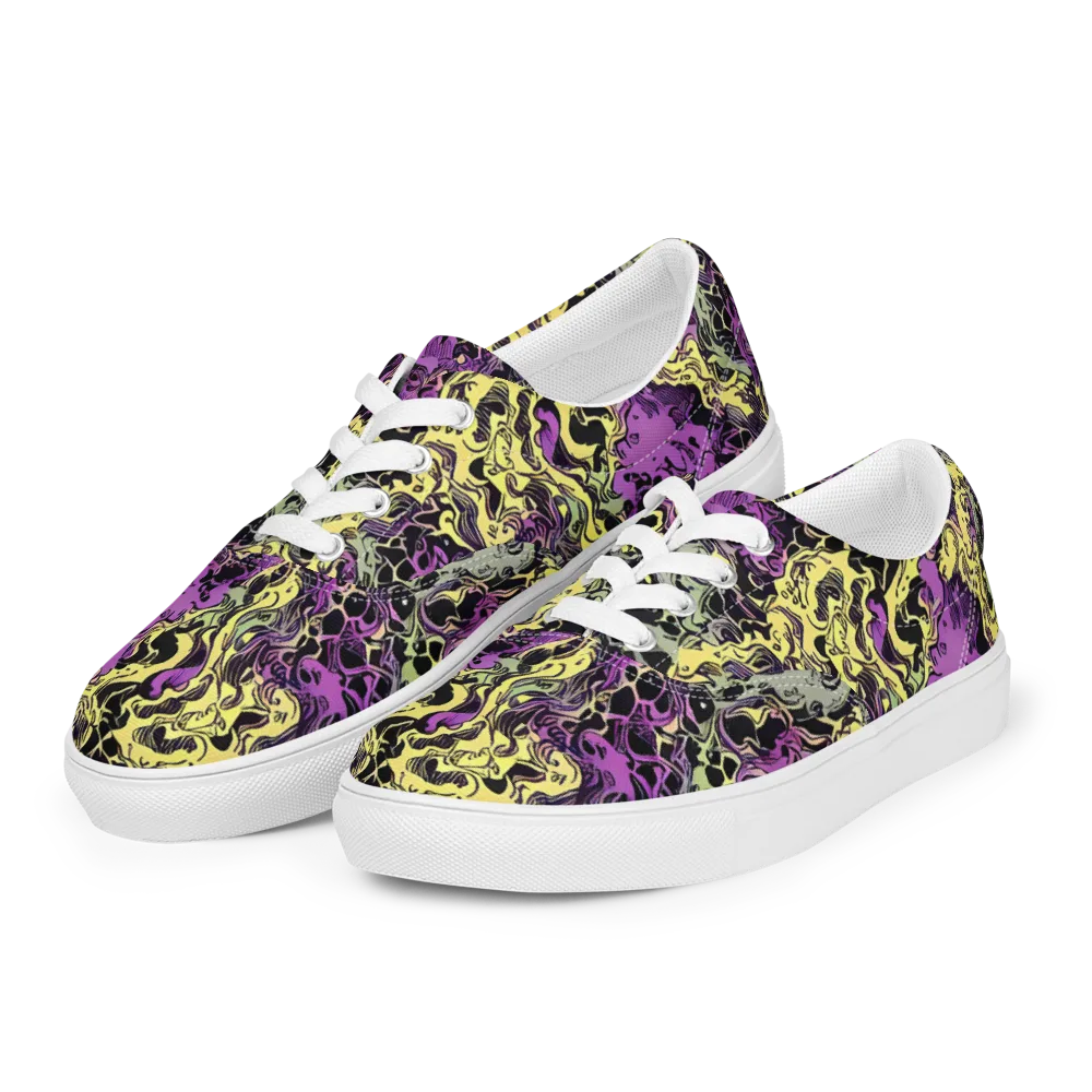 Violet Fossil on Men's Lace-Up Canvas Shoes — Left Front