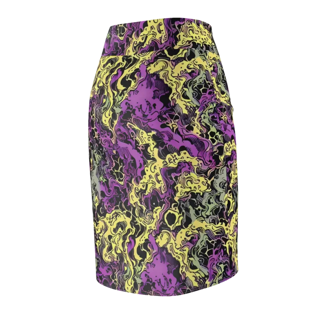 Violet Fossil on Pencil Skirt — Back Side