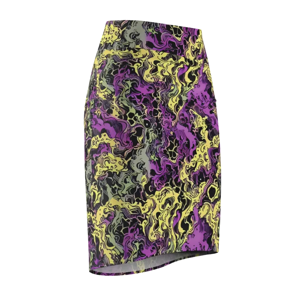 Violet Fossil on Pencil Skirt — Front Side