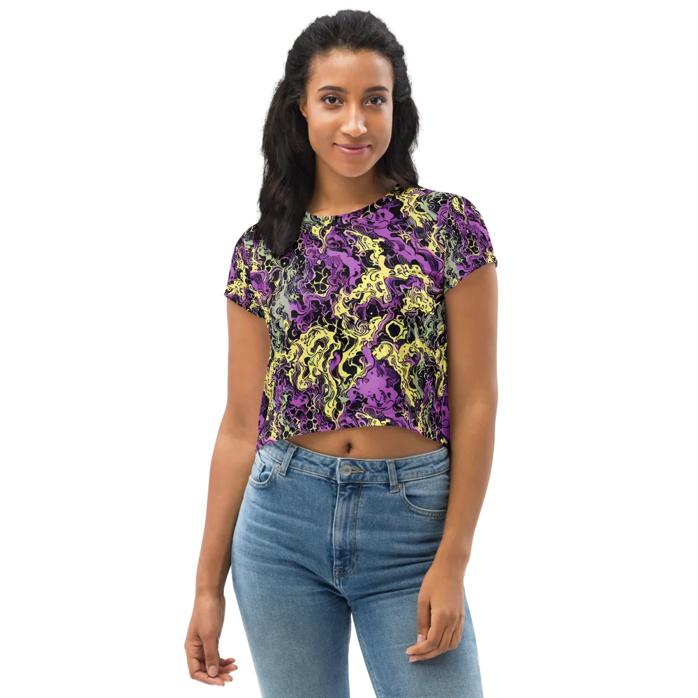 Violet Fossil on Crop Tee — Front