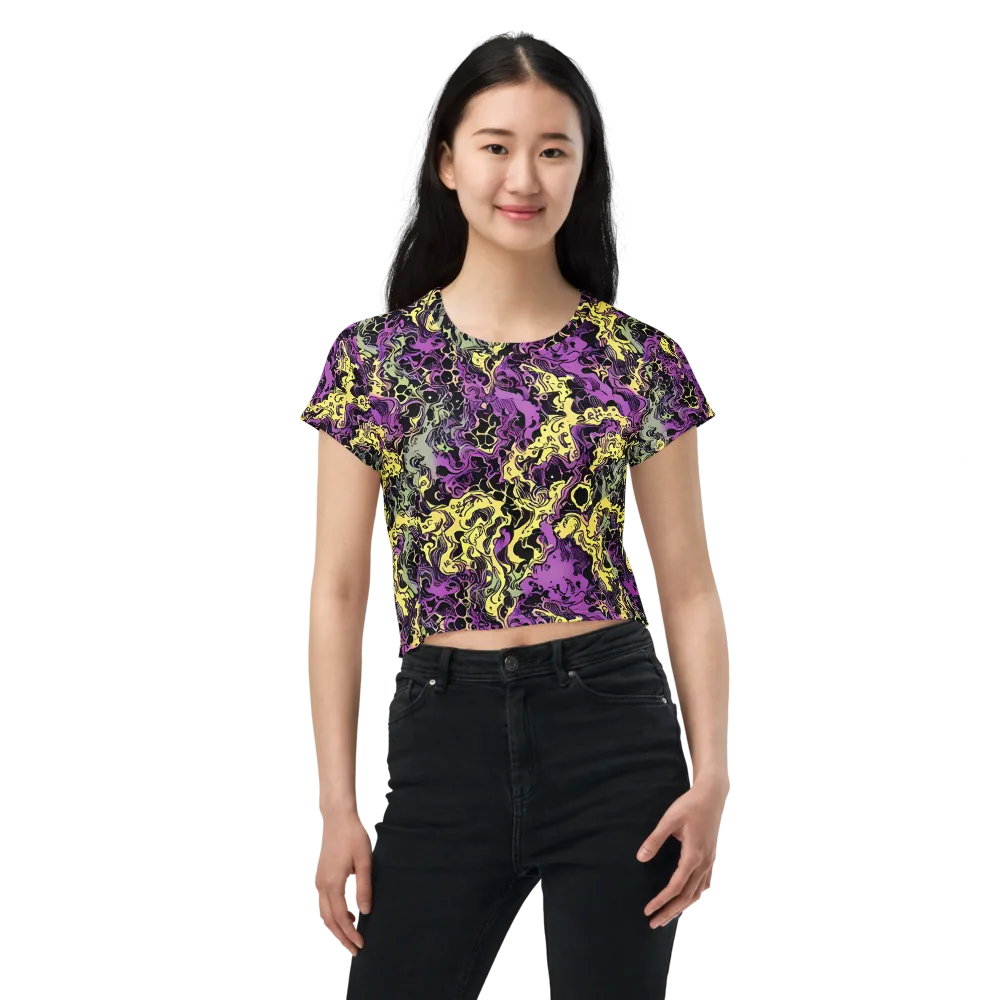 Violet Fossil on Crop Tee — Front