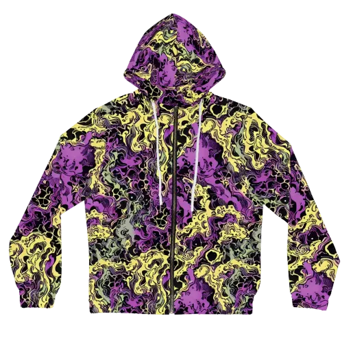 Violet Fossil on a Women's Full-Zip Hoodie