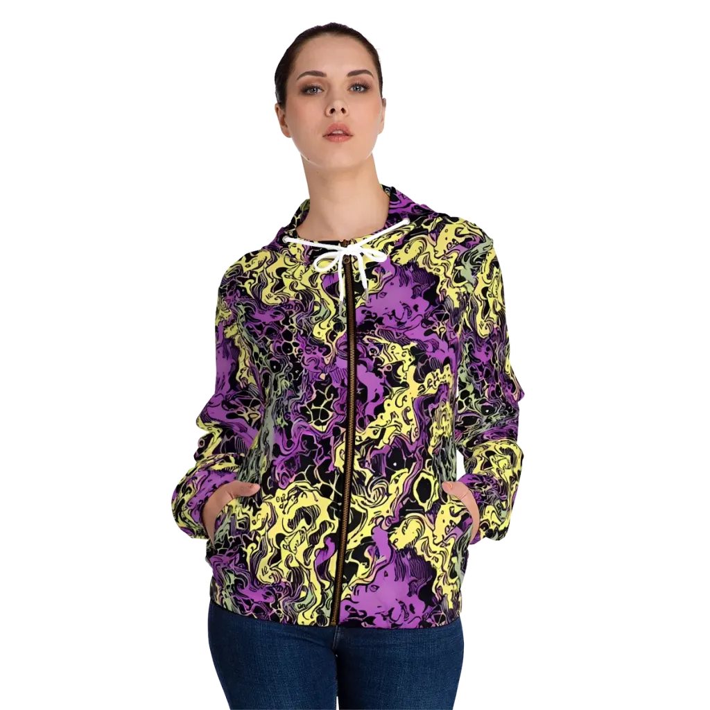 Violet Fossil on Women's Full-Zip Hoodie — Front On Person