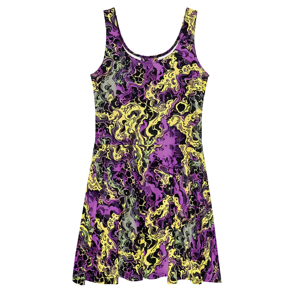 Violet Fossil on Skater Dress — Front
