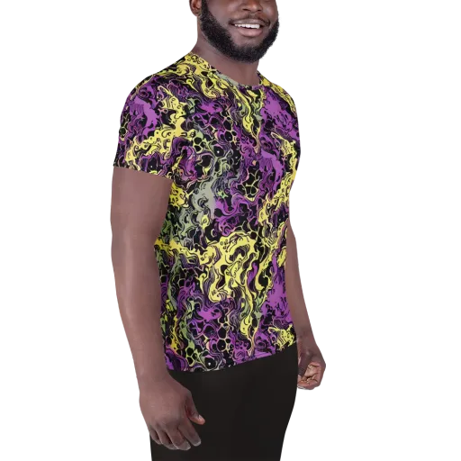 Violet Fossil on a Men's Athletic T-Shirt