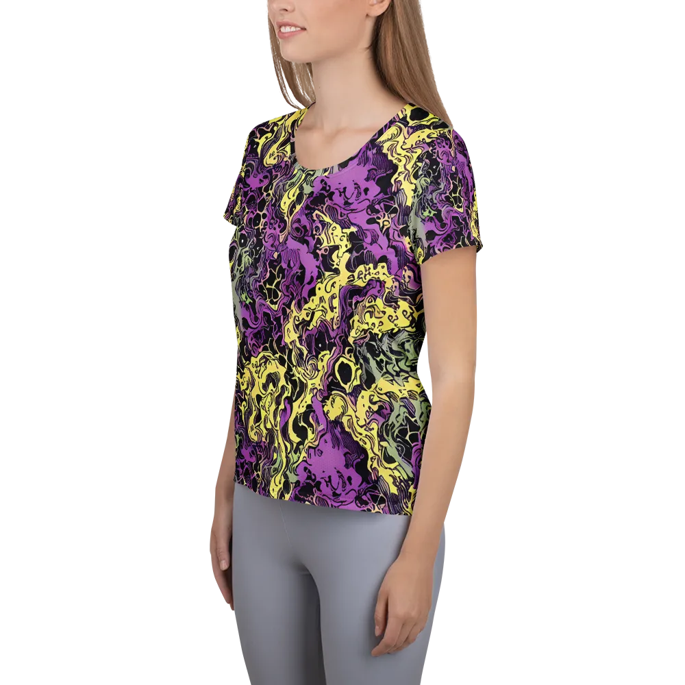 Violet Fossil on Women's Athletic T-Shirt — Left