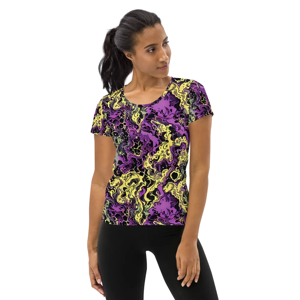 Violet Fossil on Women's Athletic T-Shirt — Front