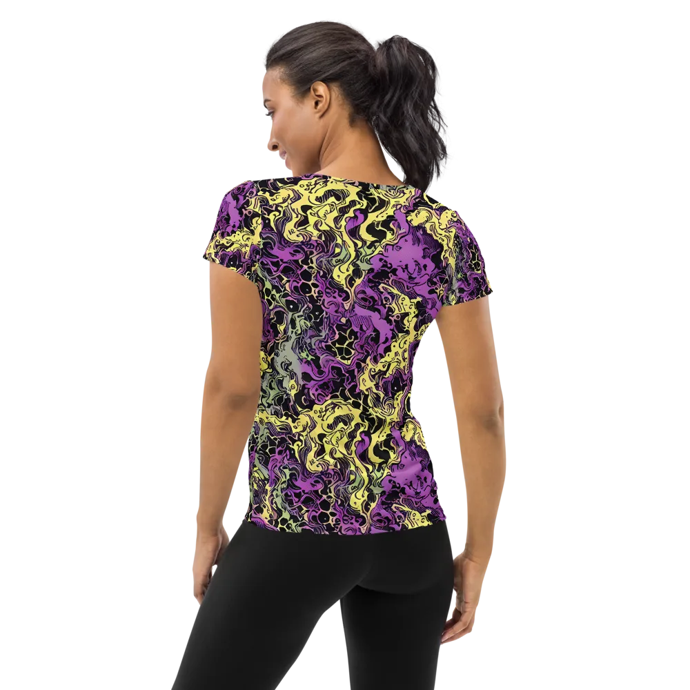 Violet Fossil on Women's Athletic T-Shirt — Back