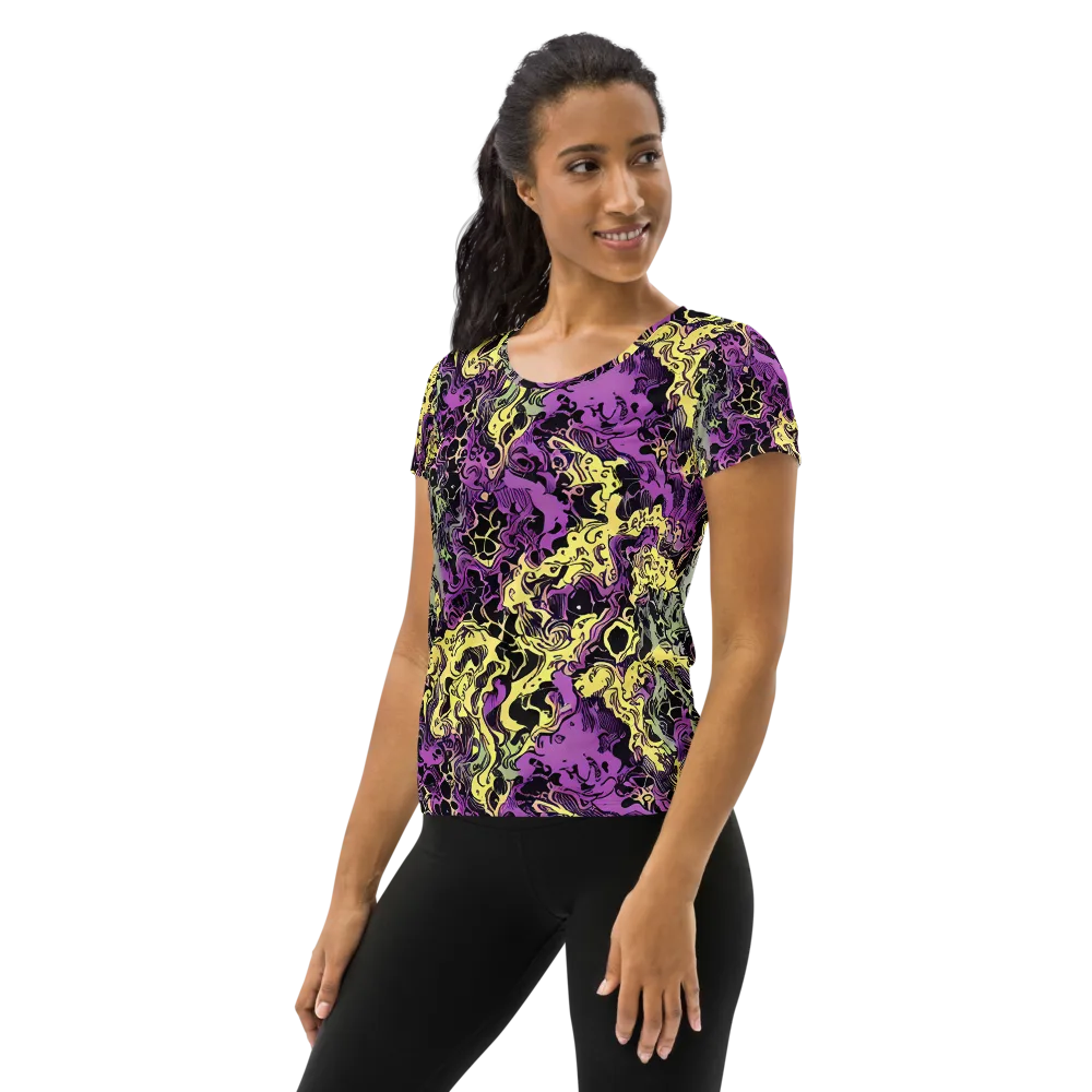 Violet Fossil on Women's Athletic T-Shirt — Left