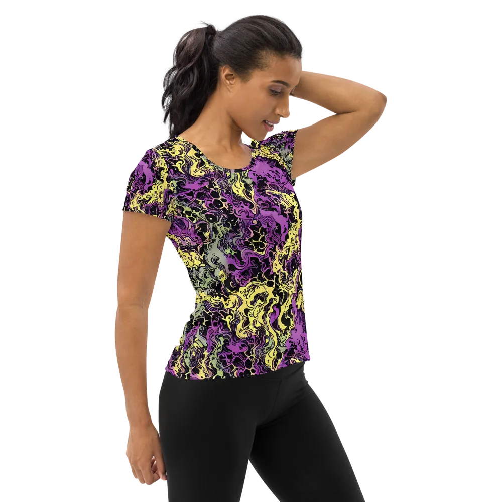 Violet Fossil on Women's Athletic T-Shirt — Right