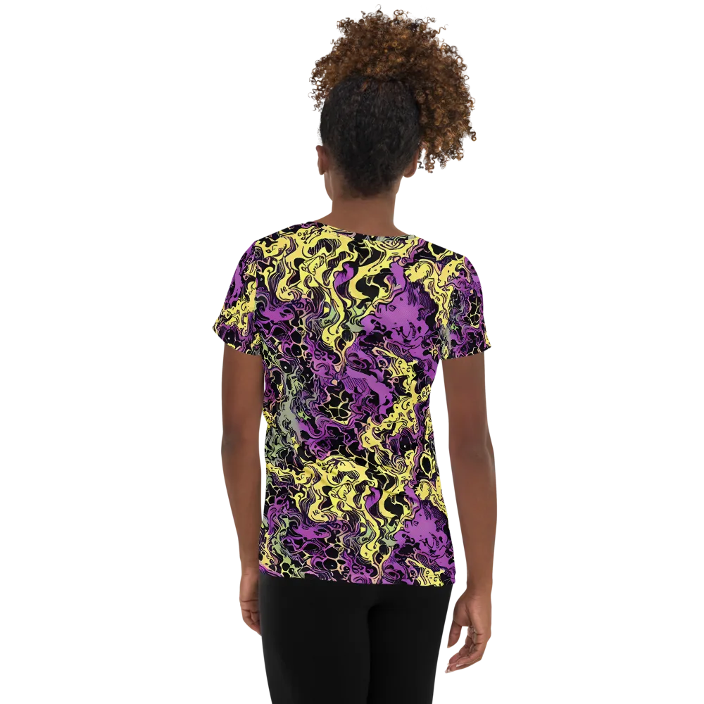 Violet Fossil on Women's Athletic T-Shirt — Back
