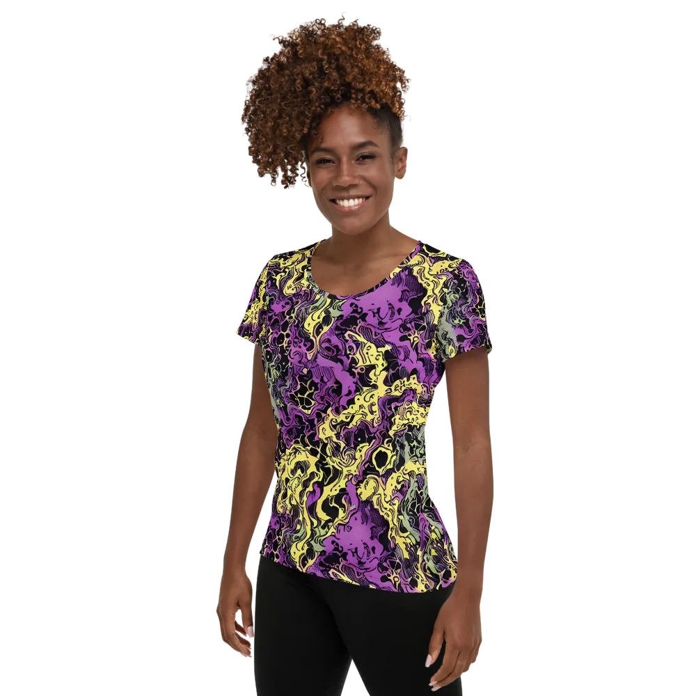 Violet Fossil on Women's Athletic T-Shirt — Left