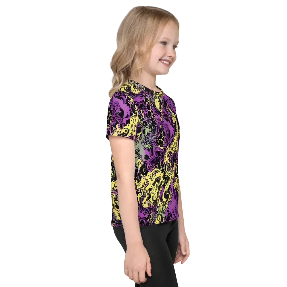Violet Fossil on Kids Crew Neck T-Shirt — Right