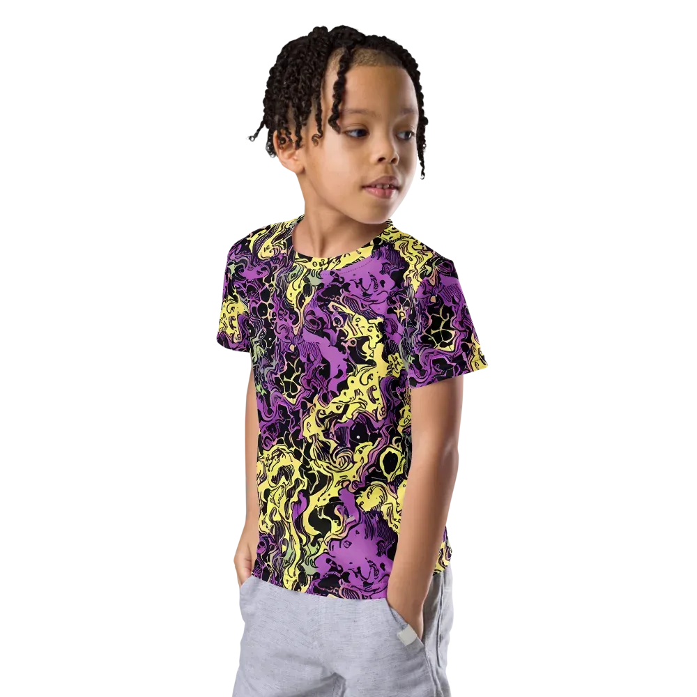 Violet Fossil on Kids Crew Neck T-Shirt — Left Front
