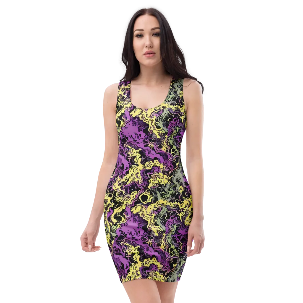 Violet Fossil on Bodycon Dress — Front
