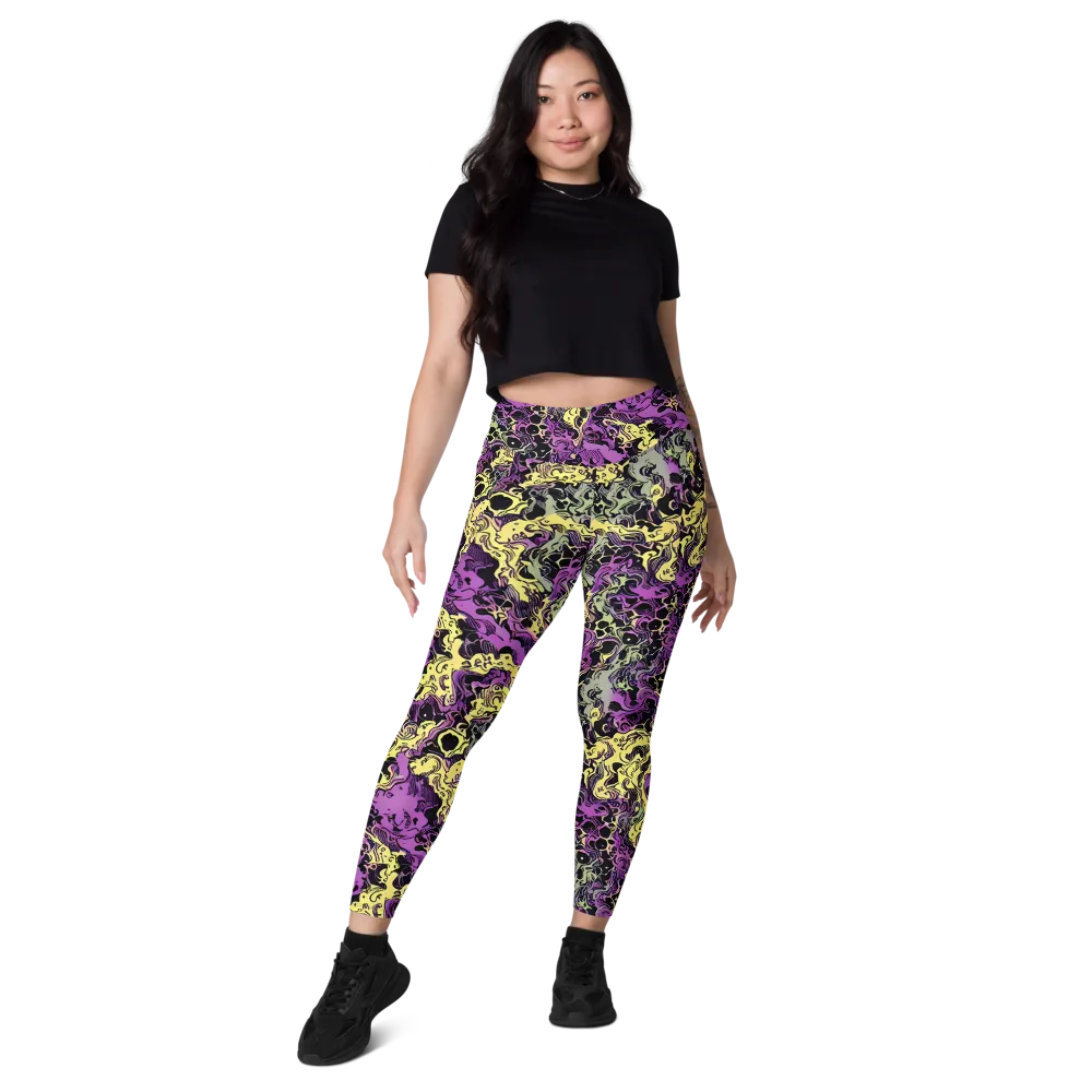 Violet Fossil on Leggings with Pockets — Front